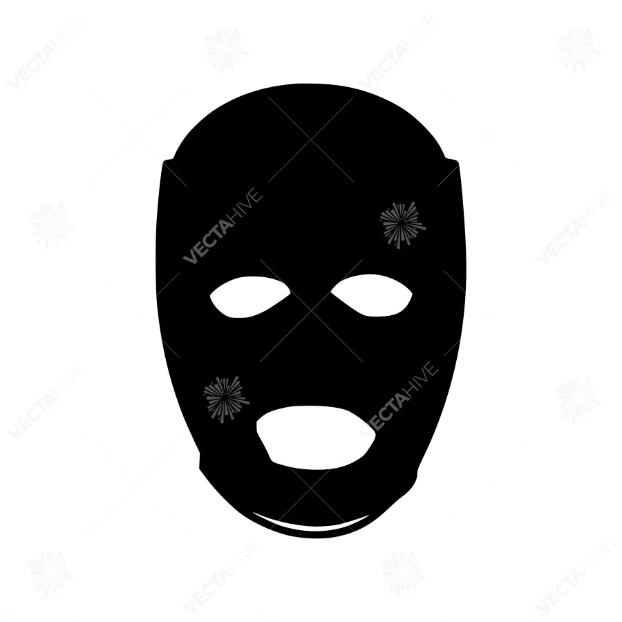 Black Mask Silhouette Vector Icon