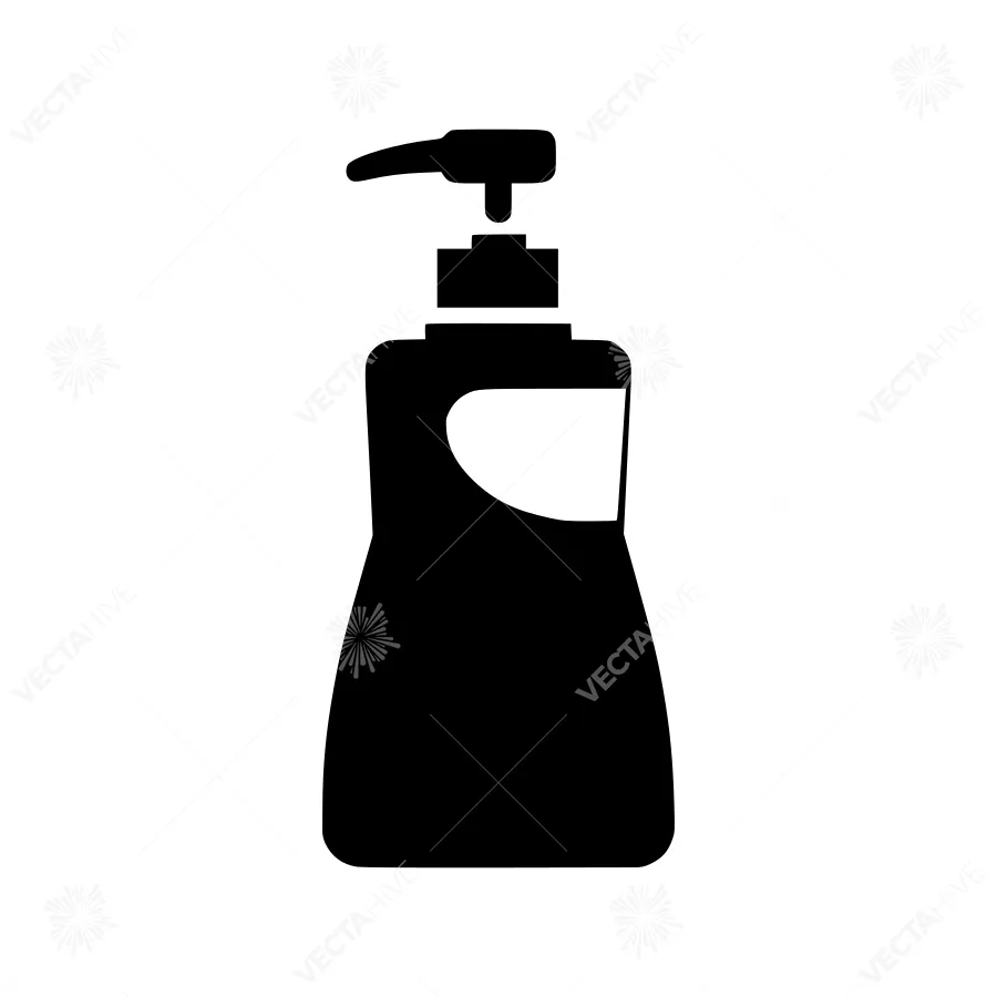 Liquid Soap Dispenser Icon - Black Silhouette