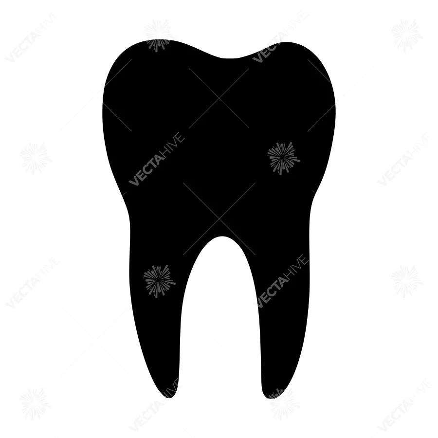 Tooth Silhouette Icon - Dental Vector Graphic