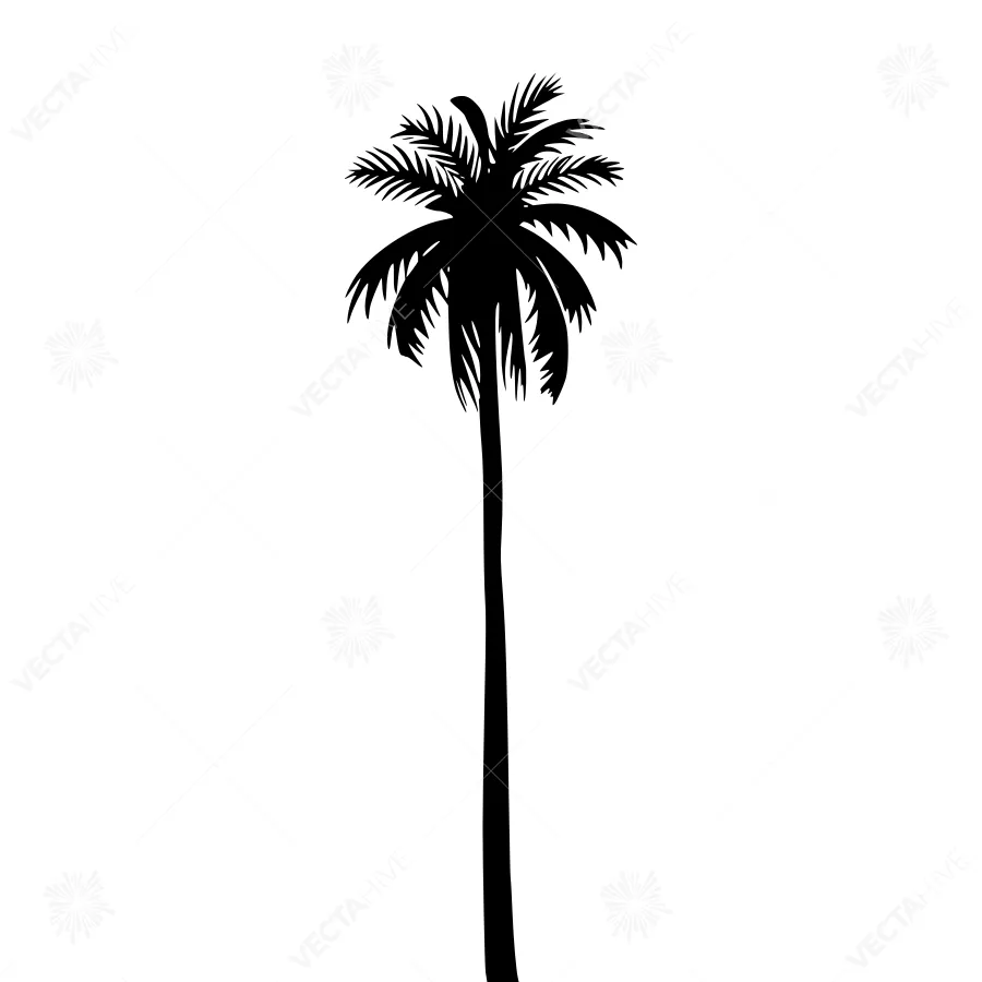 Palm Tree Silhouette - Minimalist Tropical Design