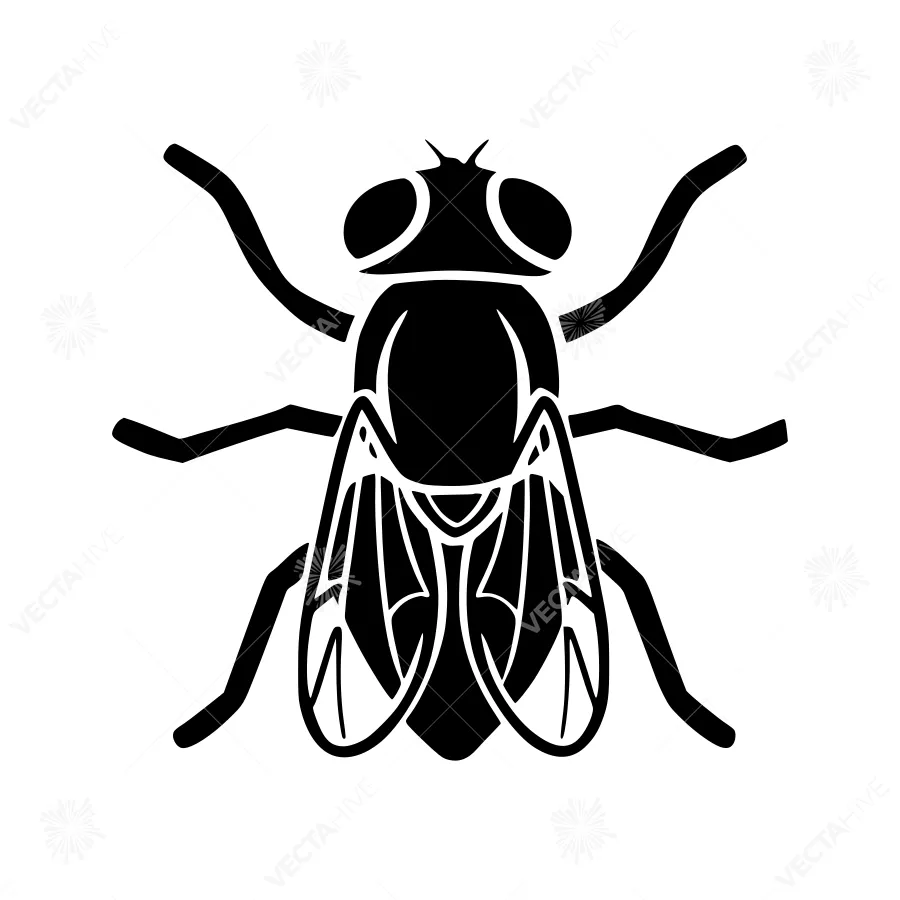 Black Fly Icon - Vector Illustration