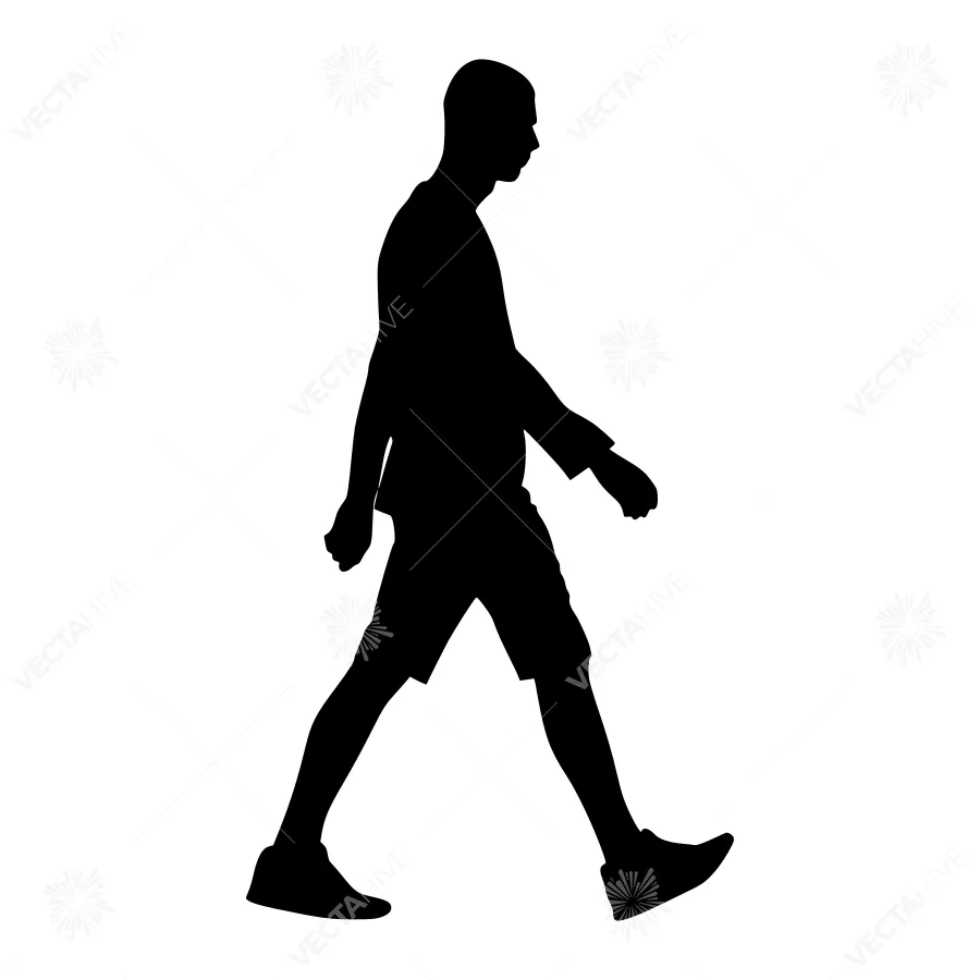 Silhouette Walking Man - Minimalist Vector Illustration