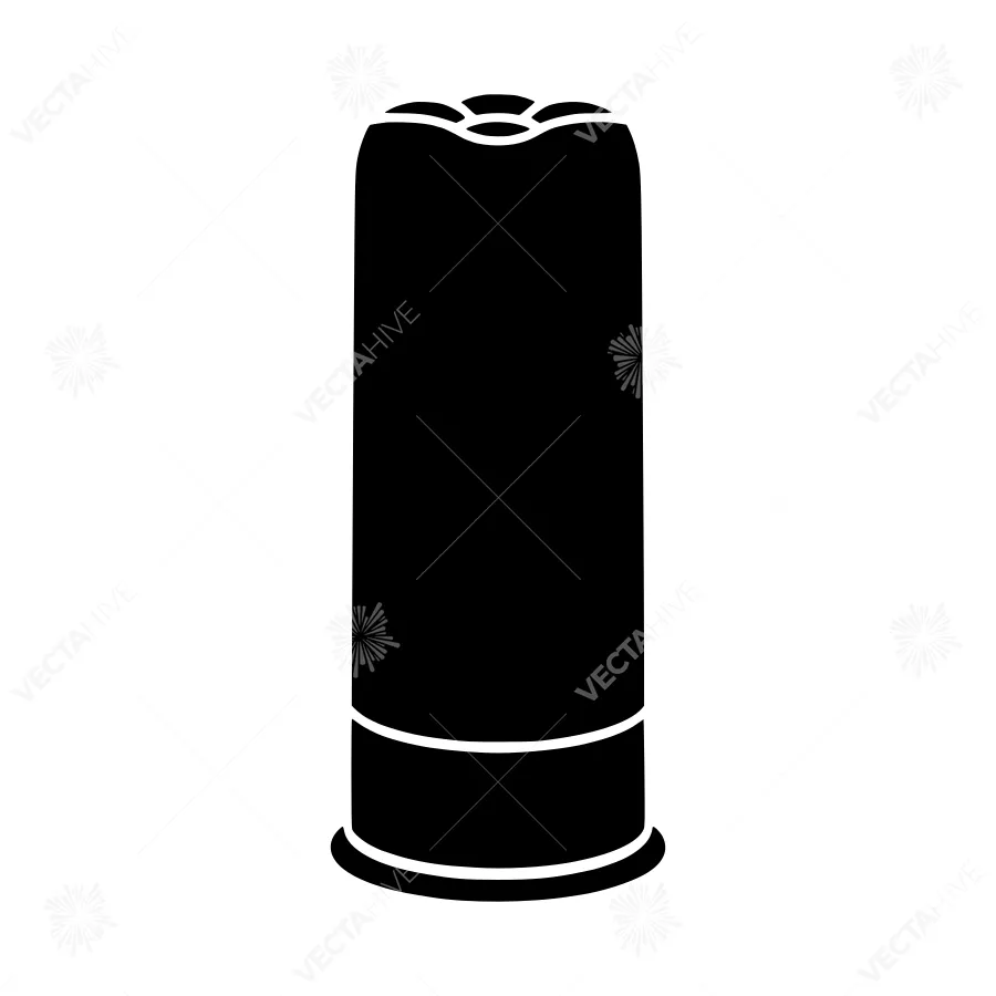 Black Bullet Shell Icon - Vector Illustration
