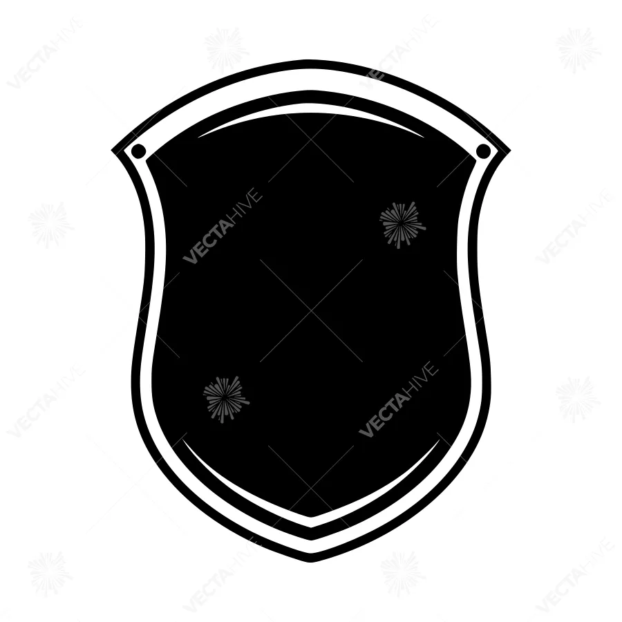 Black Shield Icon - Vector Design