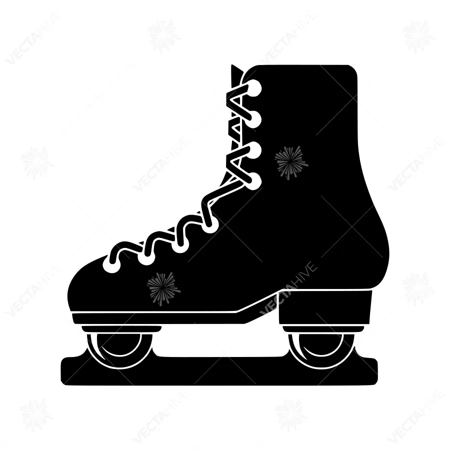 Black Ice Skates Silhouette Icon