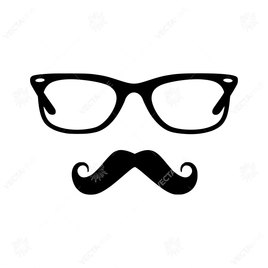 Black Glasses & Moustache Icon - Vintage Style