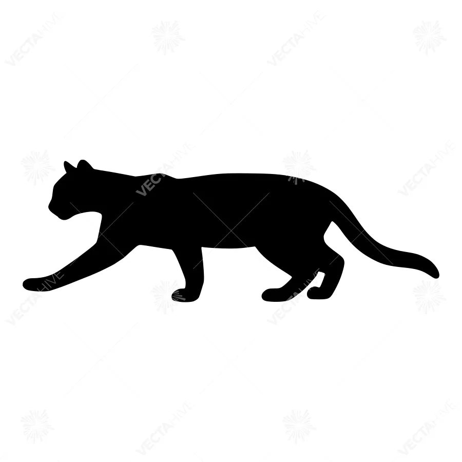 Silhouette Cat Walking - Minimalist Vector Graphic