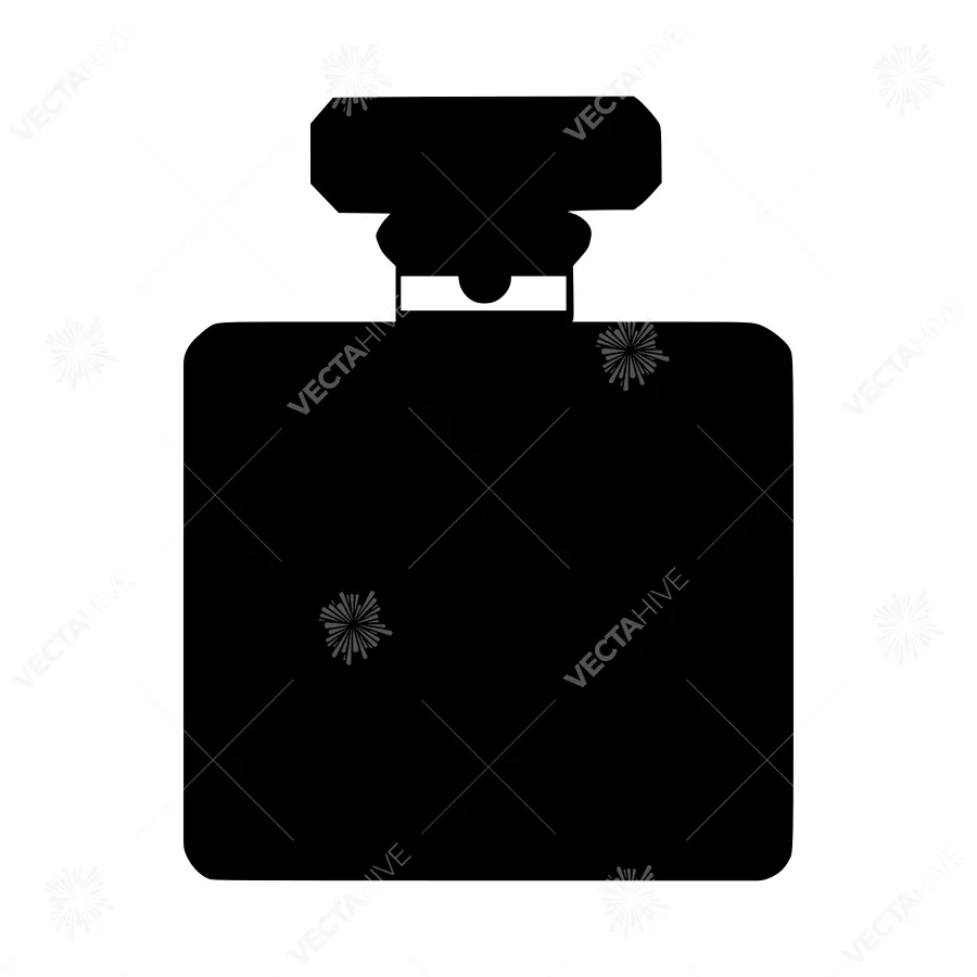 Perfume Bottle Icon - Black Silhouette
