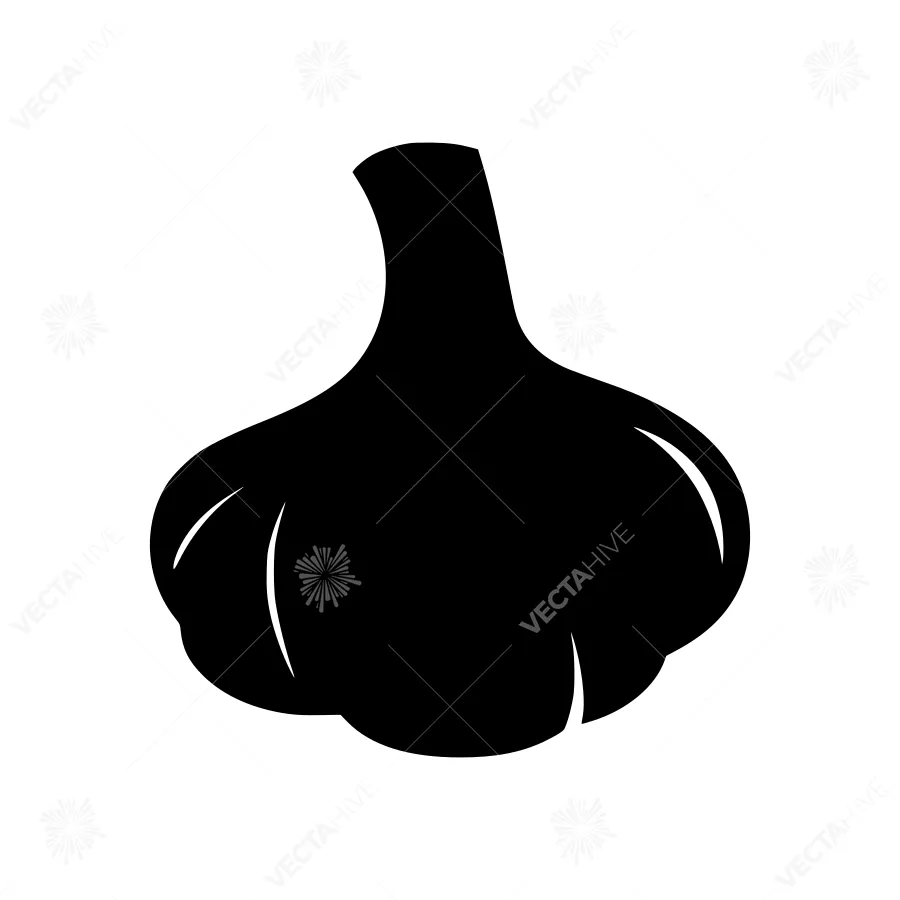 Black Garlic Silhouette Icon