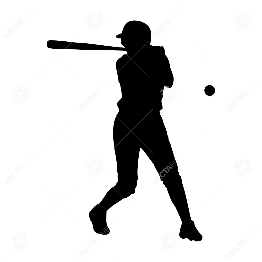 Baseball Silhouette Player Swing
