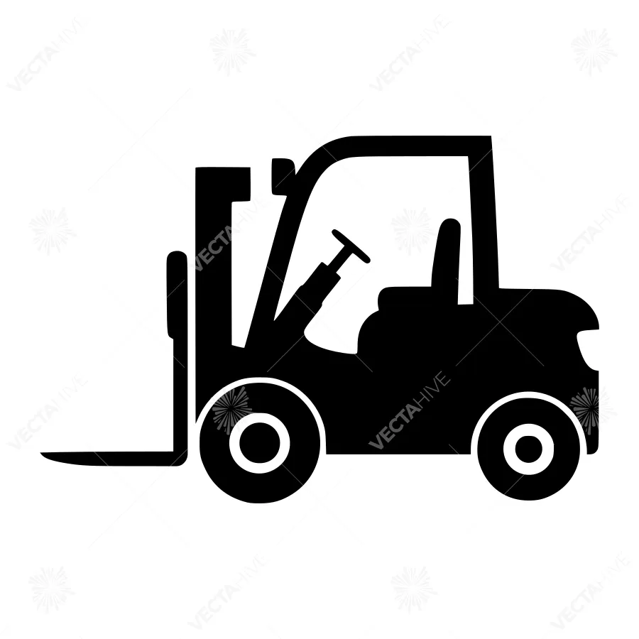 Forklift Icon - Black Silhouette