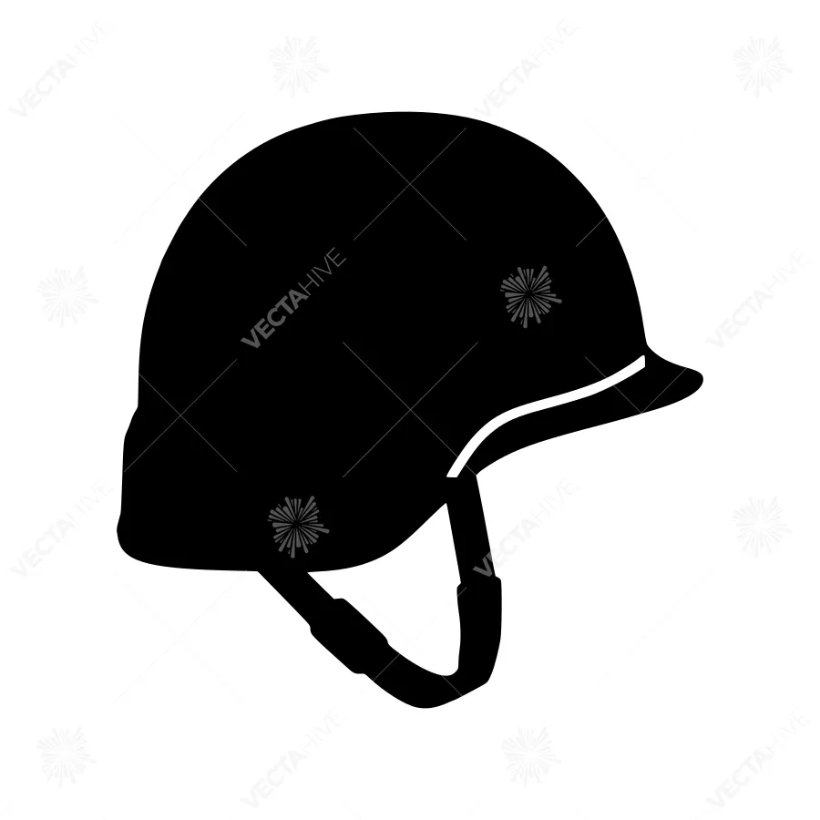 Black Riding Helmet Silhouette
