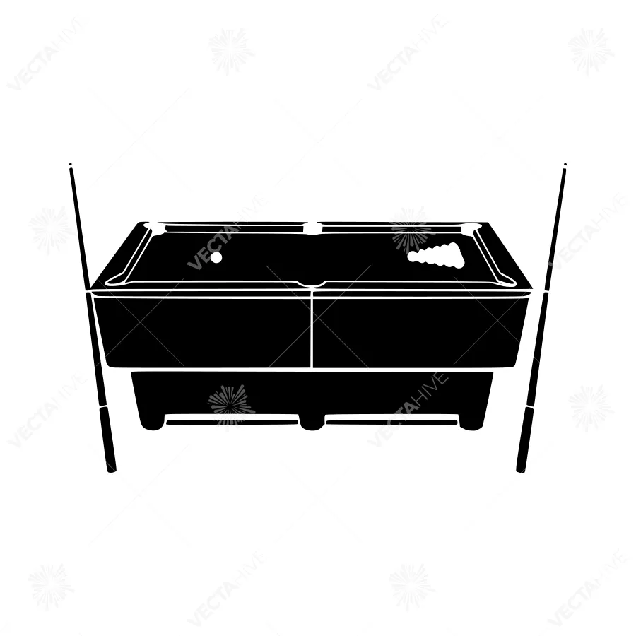 Pool Table Silhouette Vector Illustration