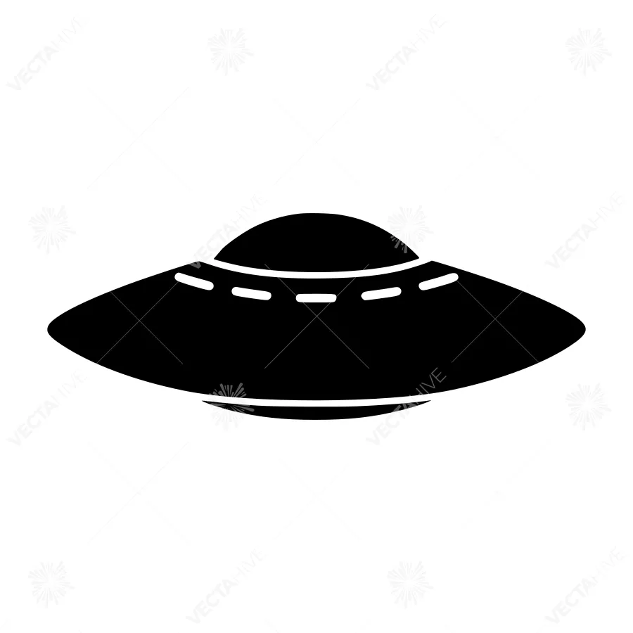 UFO Silhouette Vector Icon