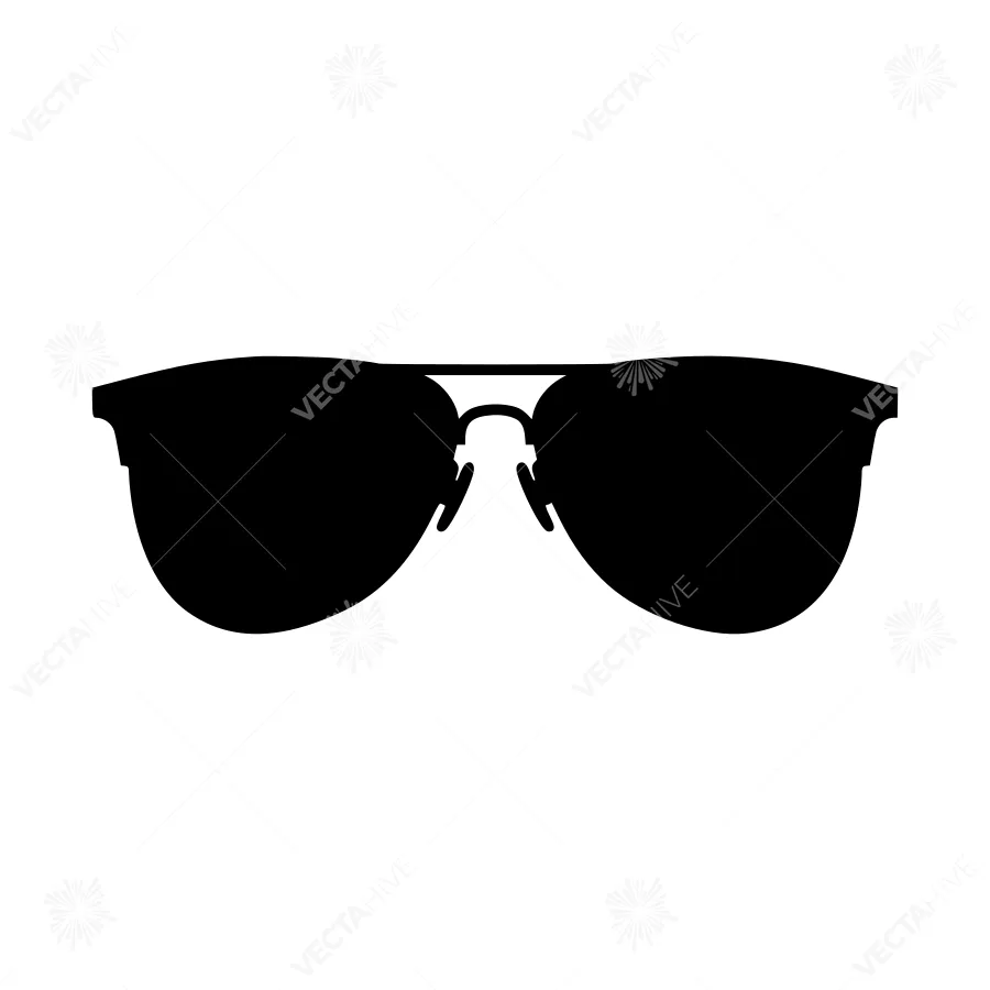 Black Sunglasses Silhouette Vector