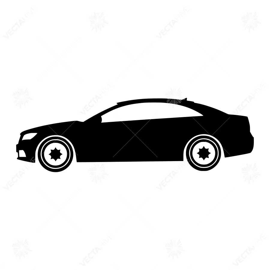 Black Car Silhouette Vector Illustration