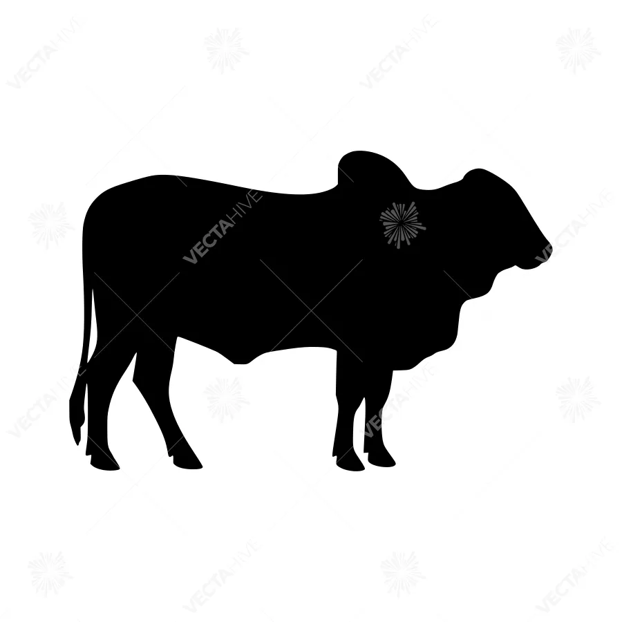 Silhouette Cattle - Black Animal Vector