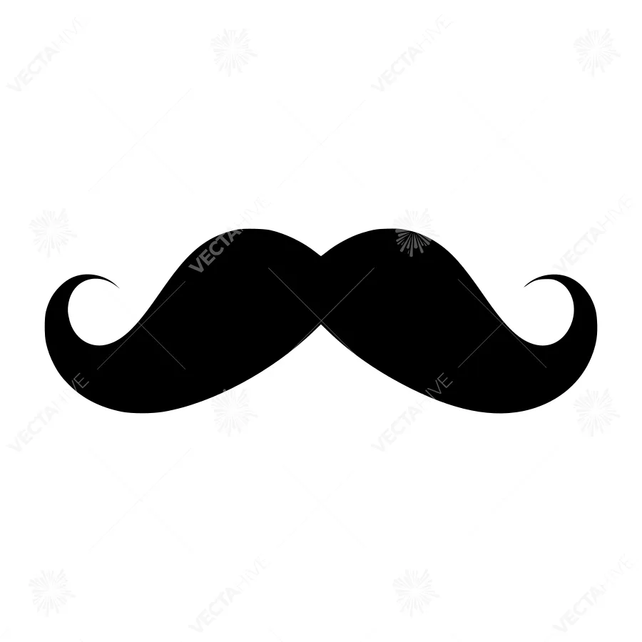 Black Mustache Icon - Vector Illustration