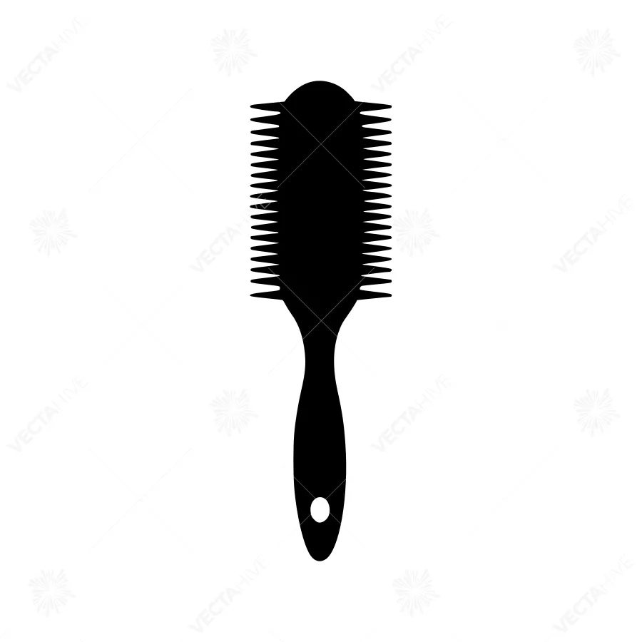 Black Hairbrush Icon - Stylized Silhouette