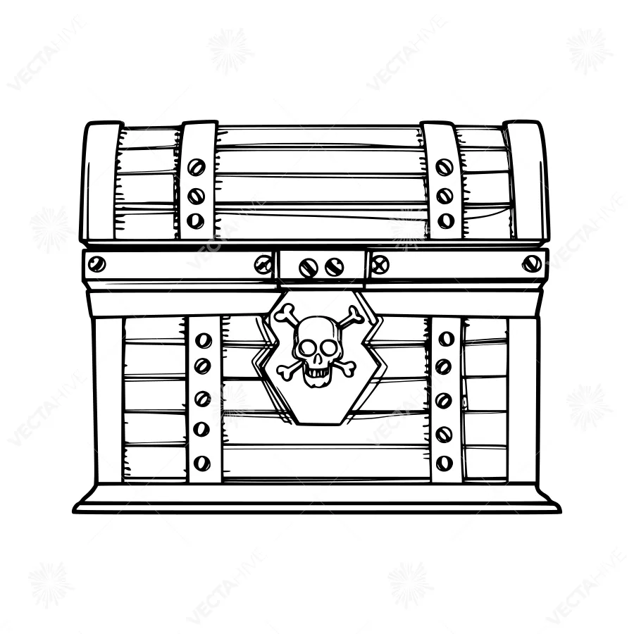 Vintage Treasure Chest Illustration