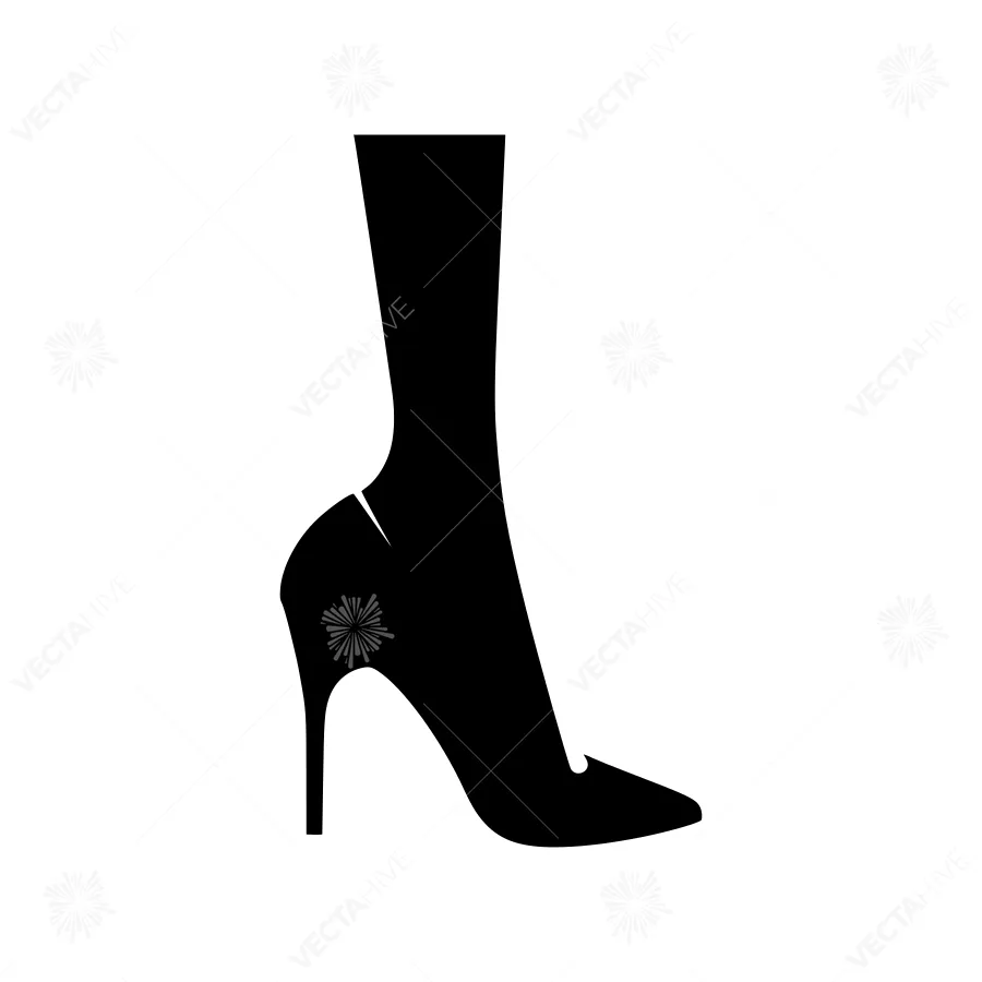 Black High Heel Boot Silhouette