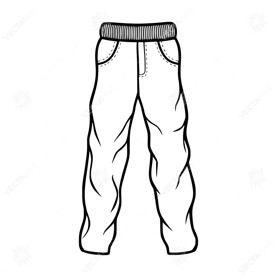 Black Leggings Line Art Illustration