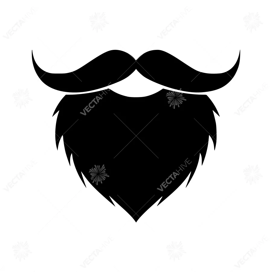 Black Mustache Icon - Vector Illustration