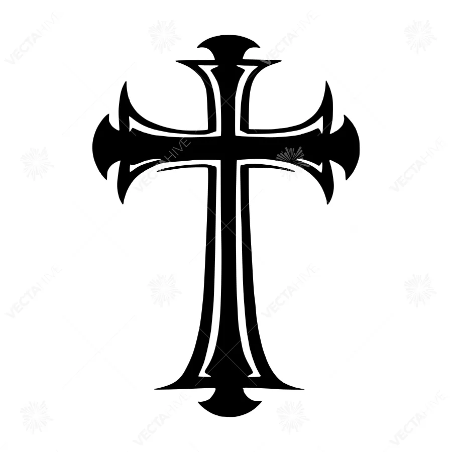 Black Cross Silhouette Vector Icon