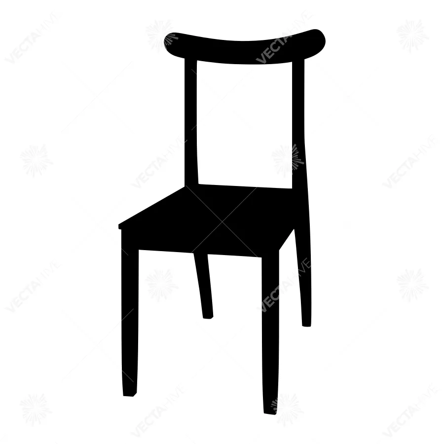 Black Chair Silhouette Vector Illustration