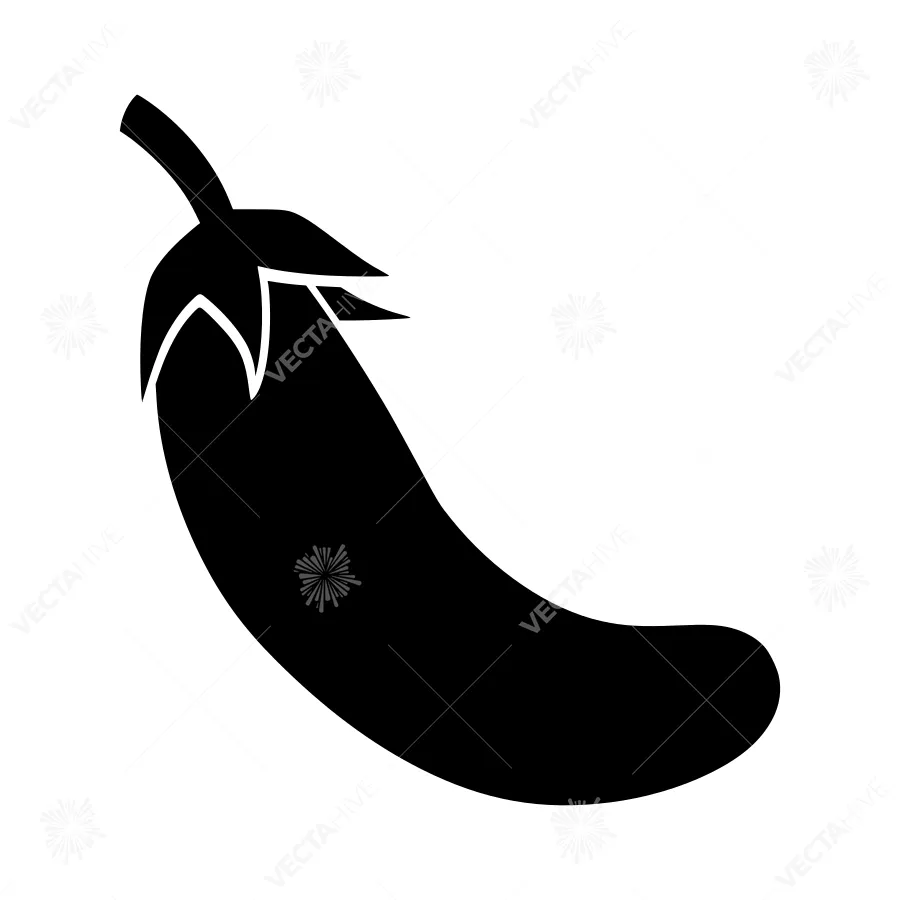 Black Eggplant Silhouette Icon