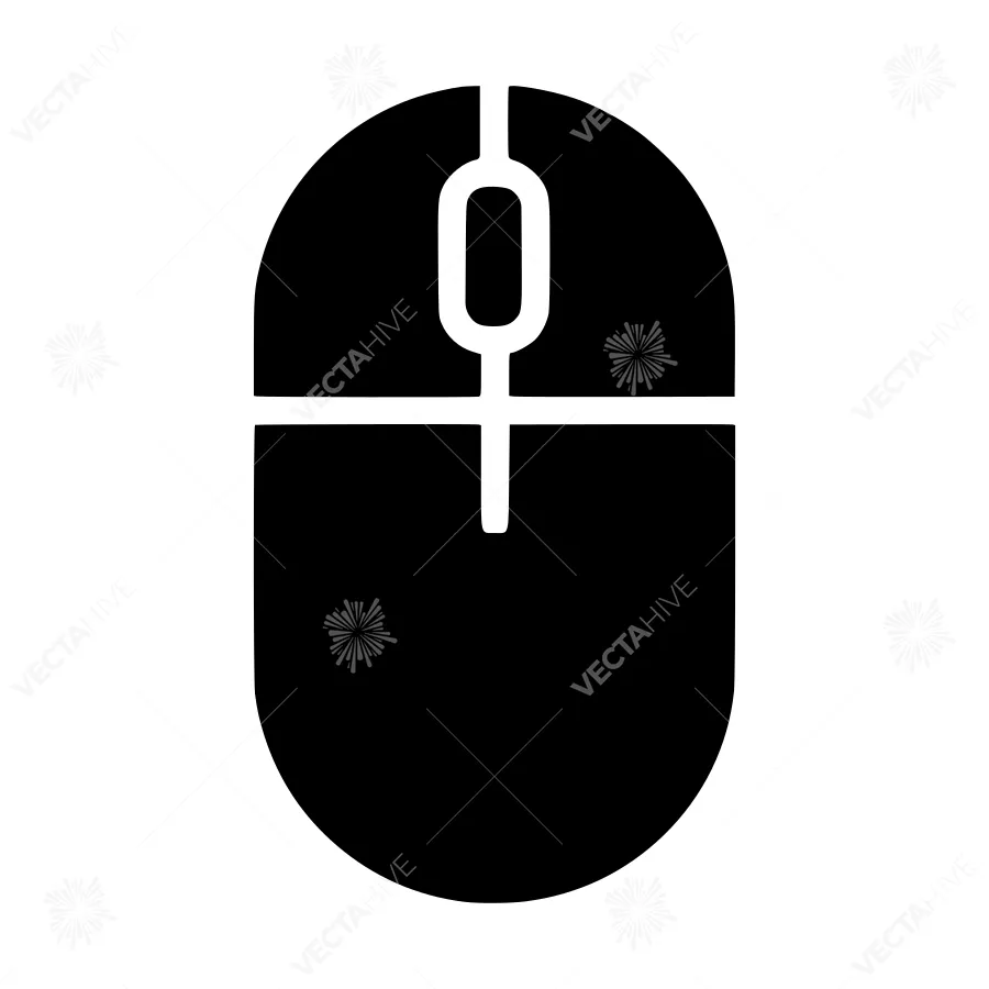 Black Mouse Icon - Vector Illustration