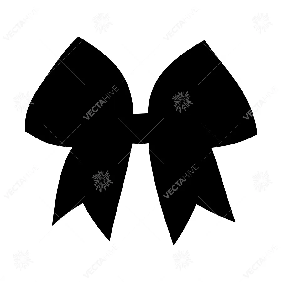 Black Ribbon Bow Icon - Vector Illustration
