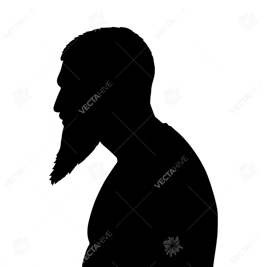 Silhouette Man Portrait - Bearded Headshot