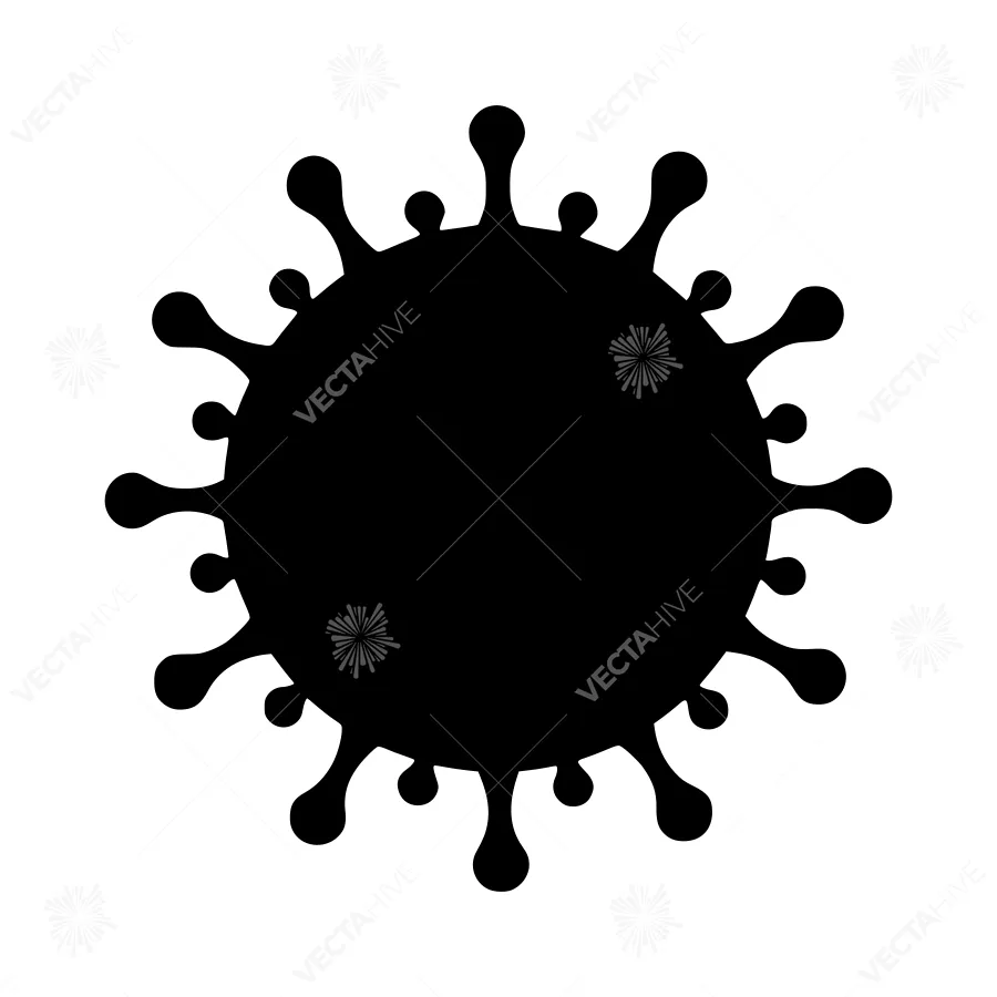 Coronavirus Icon - Black Silhouette