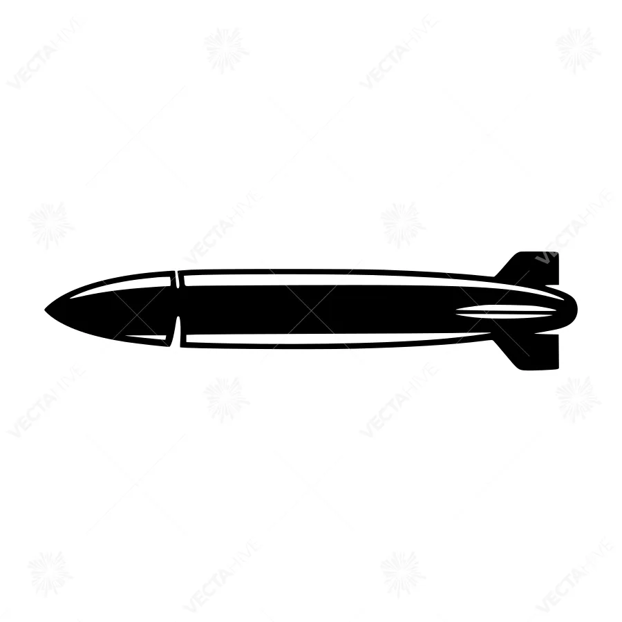 Vintage Zeppelin Illustration - Black & White Vector