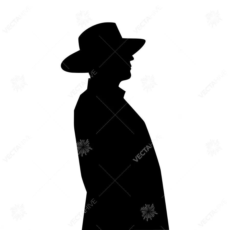 Silhouette Cowboy - Minimalist Vector Illustration