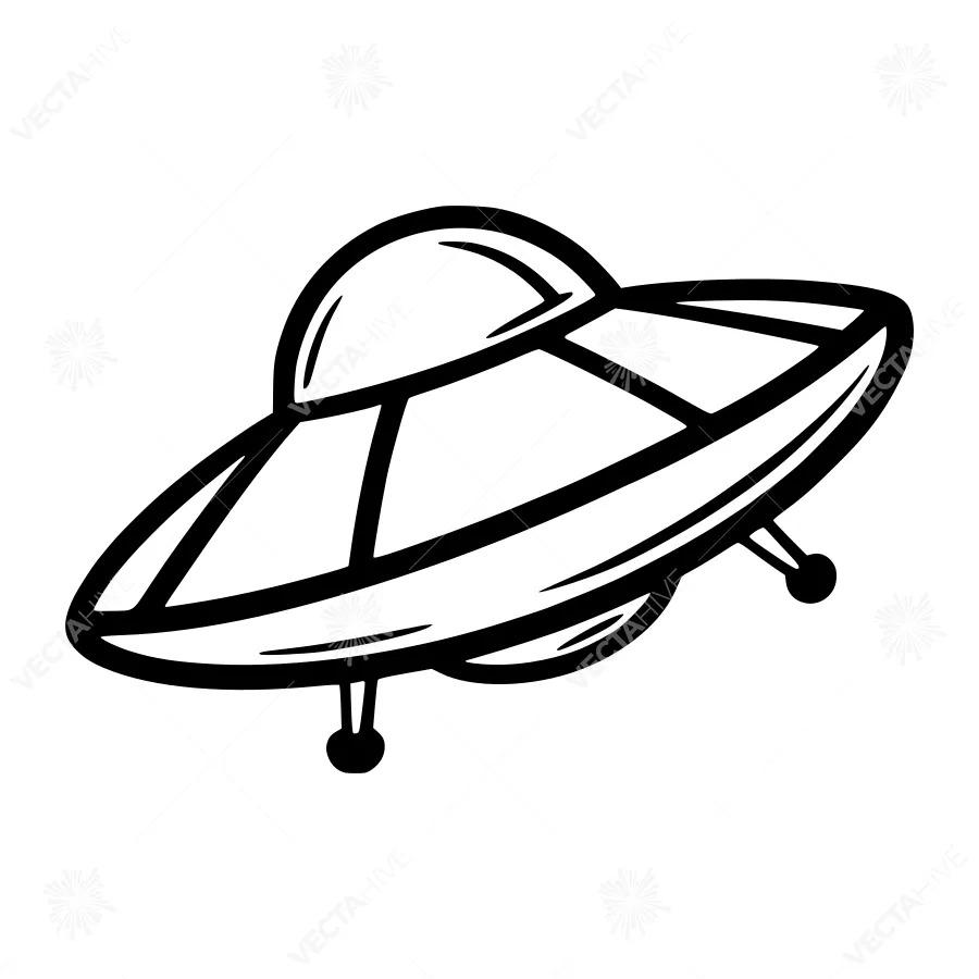 UFO Silhouette Vector Illustration