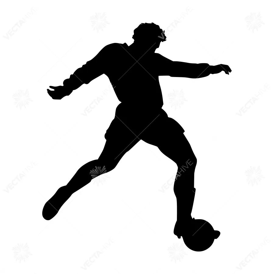Soccer Player Silhouette - Dynamic Action Shot