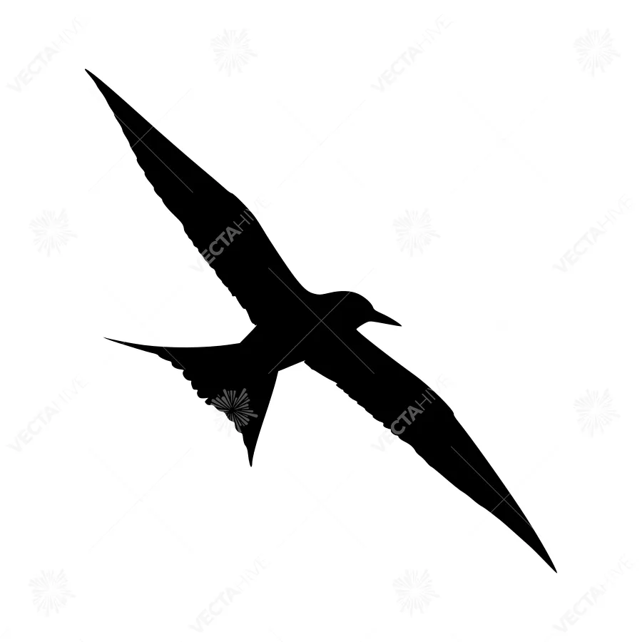 Silhouette Bird Flying - Minimalist Vector Graphic