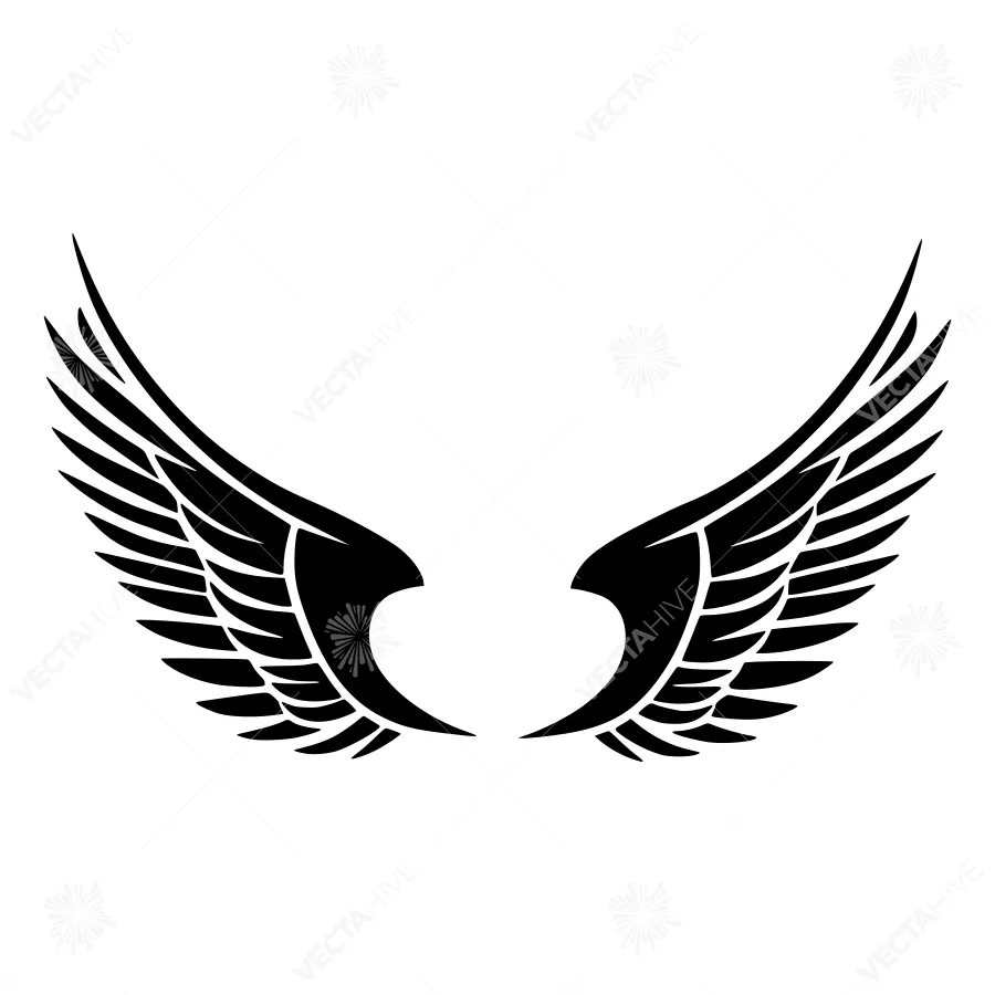 Black Wings Graphic Icon - Vector Illustration