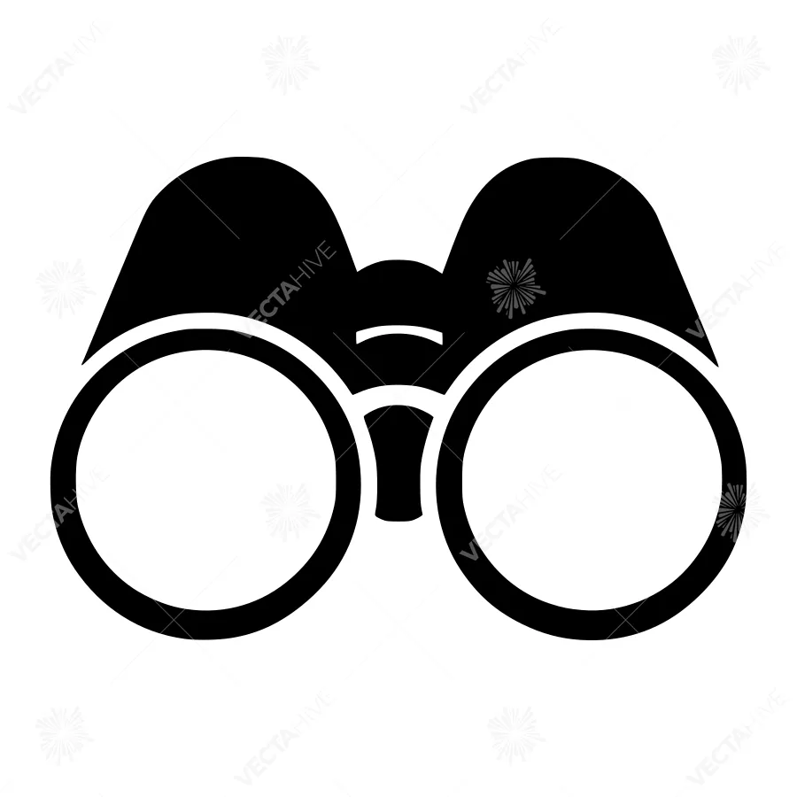 Black Binoculars Icon - Vector Illustration