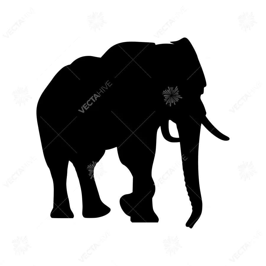 Black Elephant Silhouette Vector