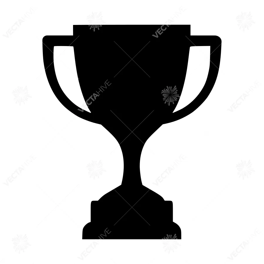 Black Trophy Icon - Vector Illustration