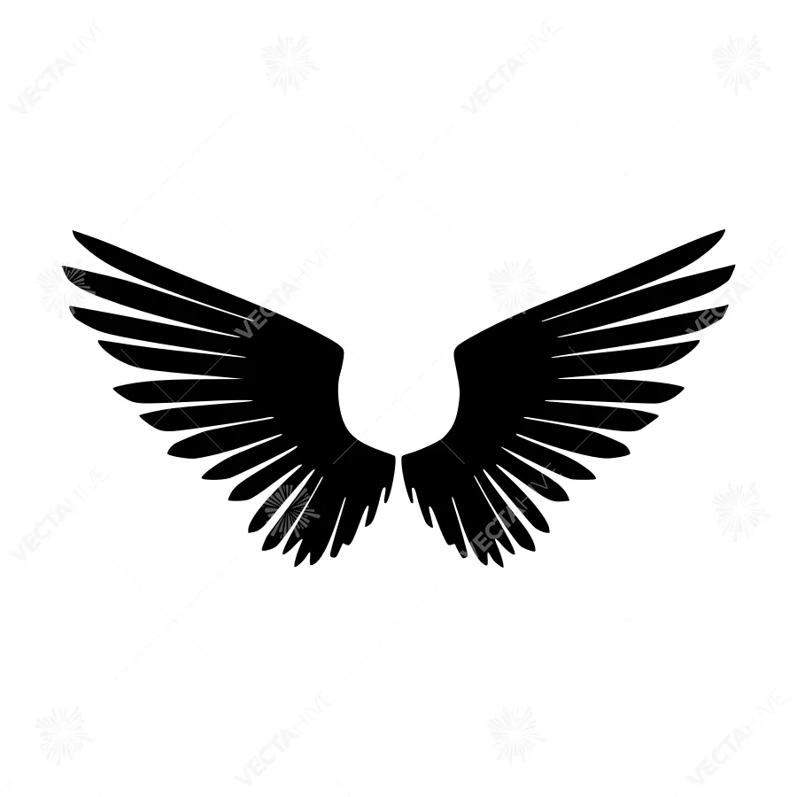 Black Wings Silhouette Vector Graphic