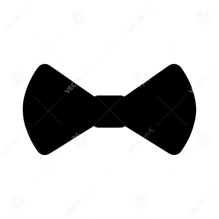 Black Bow Tie Icon - Vector Illustration