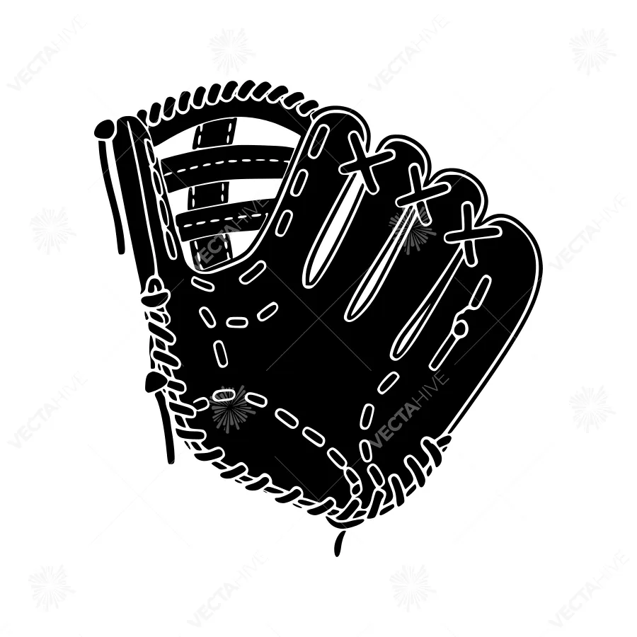 Black Baseball Glove Silhouette