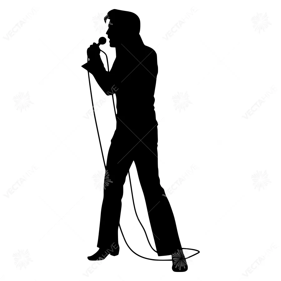 Elvis Presley Silhouette Microphone Concert