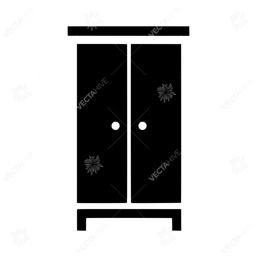 Wardrobe Icon - Simple Black Silhouette