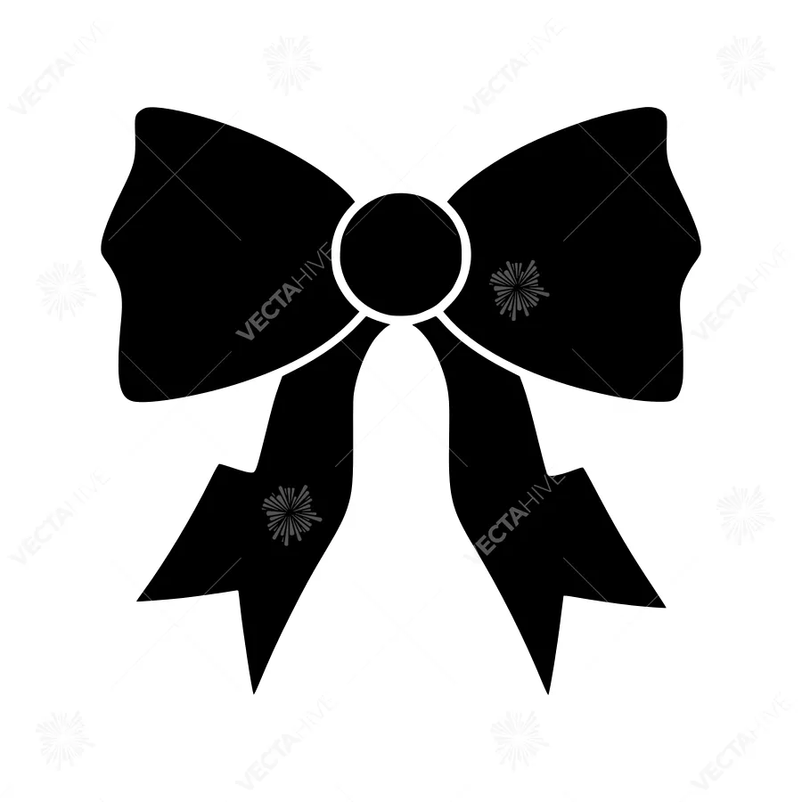 Black Bow Tie Icon - Simple Vector Illustration