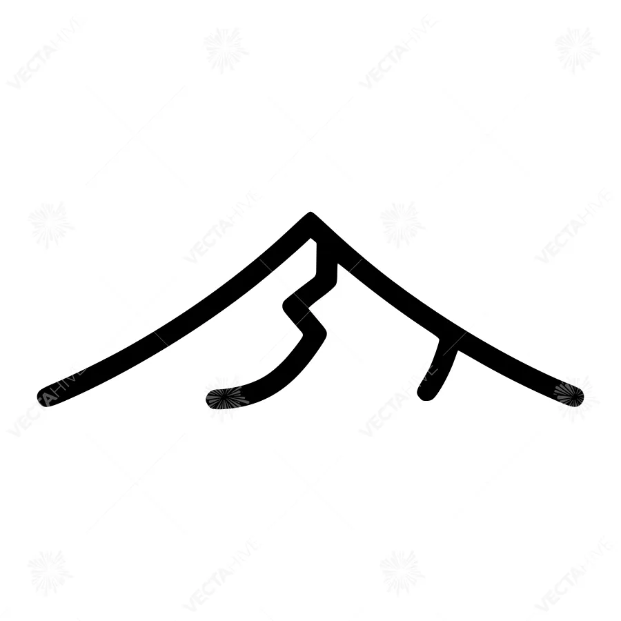 Minimalist Mountain Outline Vector Icon
